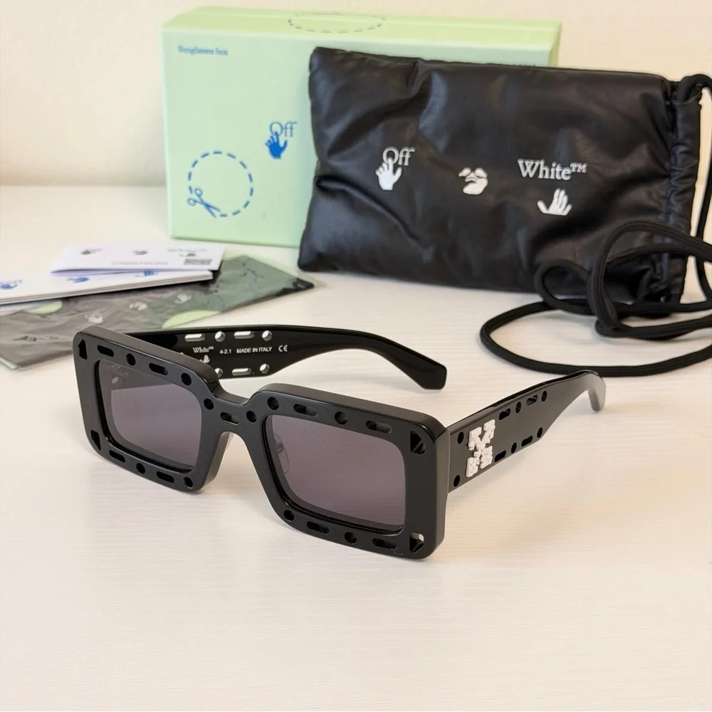 New! Off-White Black Sunglasses, OERI025 1007, Unisex, Authentic